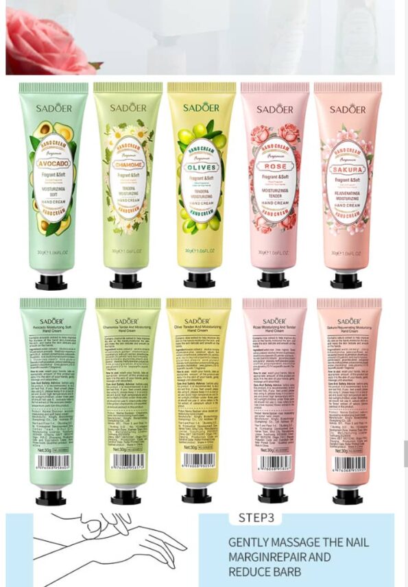 SADOER rose hand cream Avocado fragrance Moisturizing hand cream for hand and feet